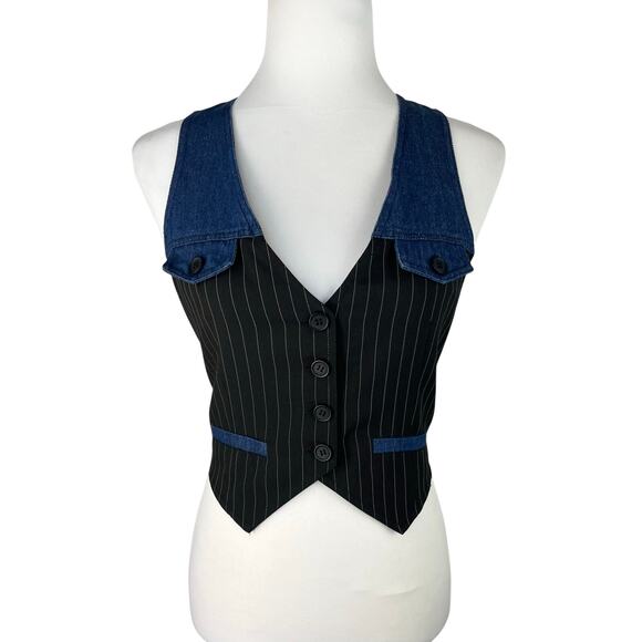 GEMMA PINSTRIPE VEST Dolls Kill Generation Kiss Size Small - Picture 1 of 6